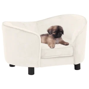Canapé crème en peluche pour chien – 70x50x40 cm