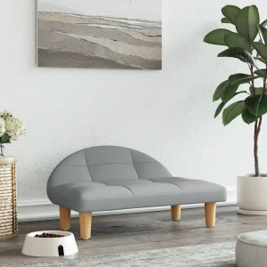 Canapé gris clair en tissu pour chien – 70x50x30 cm