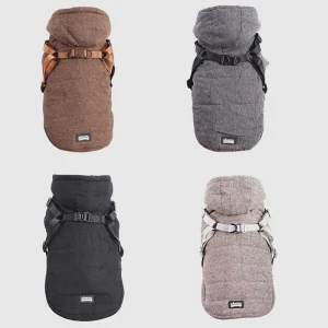 Manteau chaud avec harnais integré pour pinscher