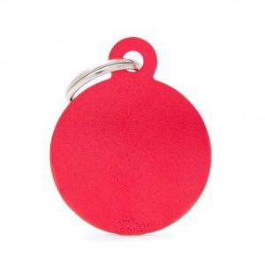 Medaille basic grand cercle alu rouge