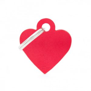 Medaille basic petit coeur alu rouge