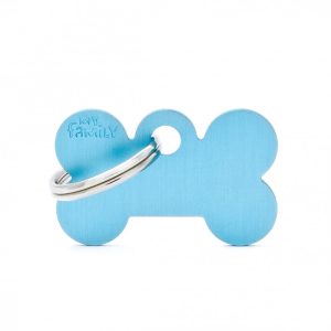 Medaille basic petit os alu azur