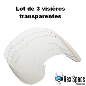 Lot 3 Lunettes/masques de protection des yeux fumé pour chien L (de 13 à 45 kg) Rex Specs K9