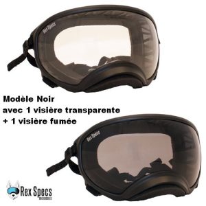 Lunette/masque de protection des yeux transparent/fumé pour chien S noir (de 4,5 à 13 kg) Rex Specs K9
