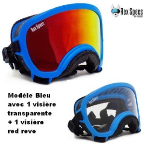 Lunette/masque de protection des yeux transparent pour chien S bleu (de 4,5 à 13 kg) Rex Specs K9